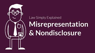 Misrepresentation and Nondisclosure  Contracts  Defenses amp Excuses [upl. by Selyn]