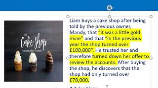 How to apply misrepresentation Liam cupcake scenario [upl. by Aimas]