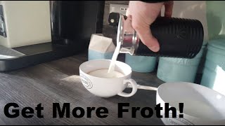 How to Get More Froth from Your Nespresso Coffee Aeroccino  Nespresso tips and help [upl. by Egiarc]